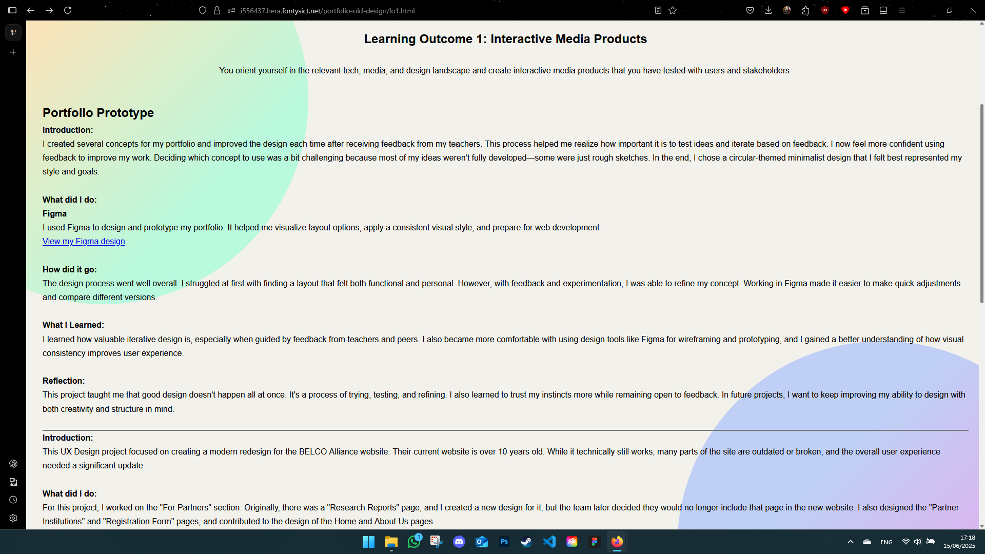 Old Portfolio Screenshot 1